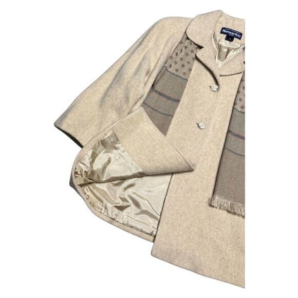 HERMAN KAY Vintage Wool Business Casual Winter Coat With SCARF Womens Petite XL - Picture 4 of 5